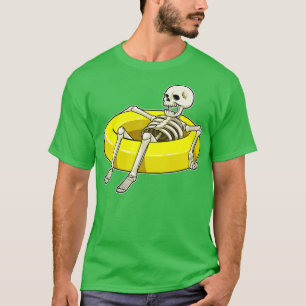 Camiseta Esqueleto em Natação com anel de Natação