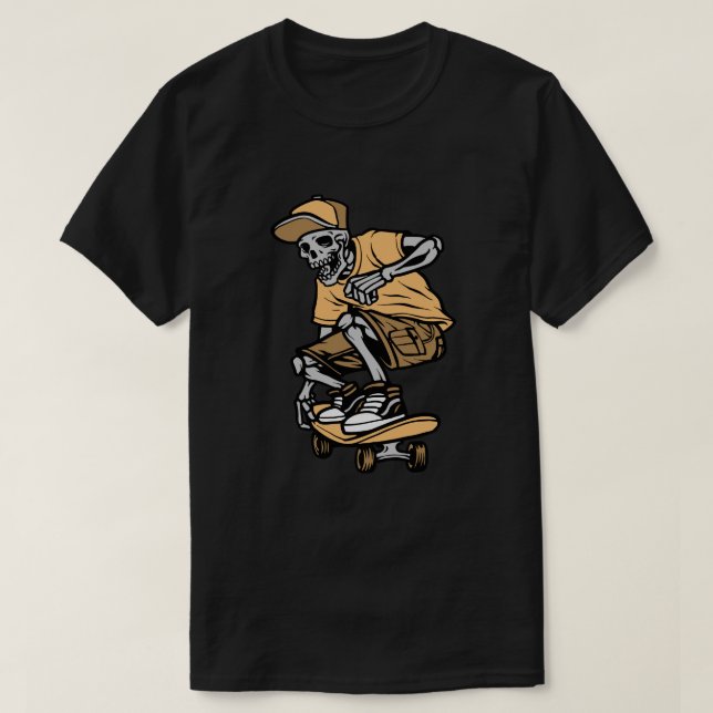 Camiseta Esqueleto em um Skate (Frente do Design)