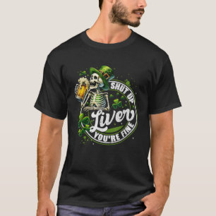 Camiseta Esqueleto Engraçado Cale-Se Fígado Sua Rua Bela Pa