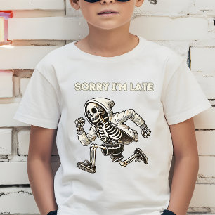 Camiseta Esqueleto engraçado de crianças atrasado