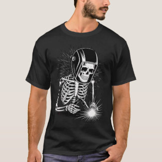 Camiseta Esqueleto Engraçado de Soldagem Amantes Assustador
