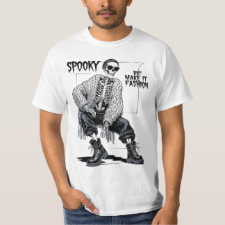 Camiseta Esqueleto Engraçado Mas Faça Moda Assustadora