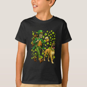 Camiseta Esqueleto Engraçado Passeando Grande Dane Cão Aman