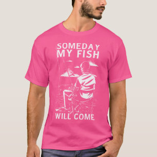 Camiseta Esqueleto Engraçado Pescar Um Dia Meu Peixe Chegar