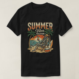 Camiseta Esqueleto engraçado relaxando na praia / verão ass