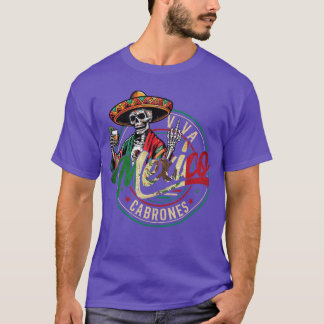 Camiseta Esqueleto Engraçado Viva Meico s Homens Mulheres I