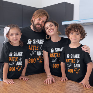 Camiseta Esqueleto Fantasma Dançante Shake Rattle Boo Hallo