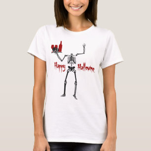 Camiseta Esqueleto Feliz Halloween Sem Cabeça