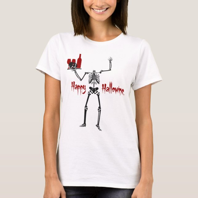 Camiseta Esqueleto Feliz Halloween Sem Cabeça (Frente)