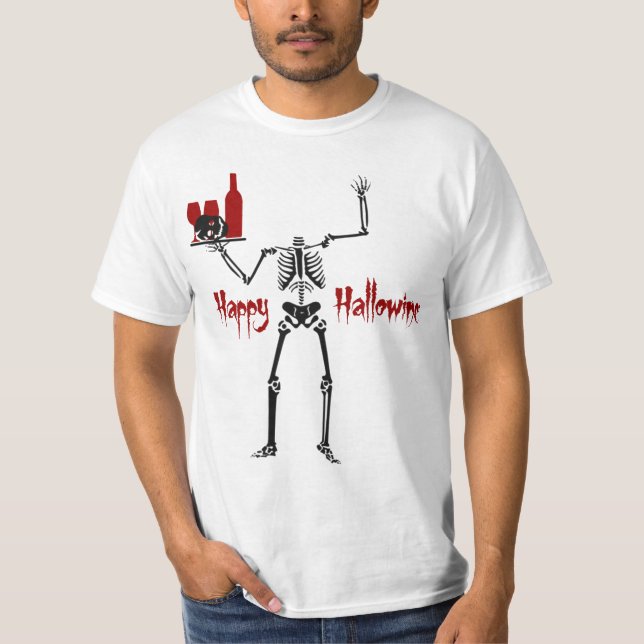 Camiseta Esqueleto Feliz Halloween Sem Cabeça (Frente)