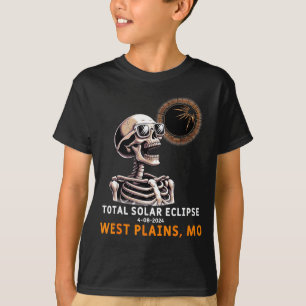 Camiseta Esqueleto Fofo Eclipse Solar Planícies Ocidentais