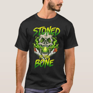 Camiseta Esqueleto Fumando Maconha Chapado Até Os Ossos Dia