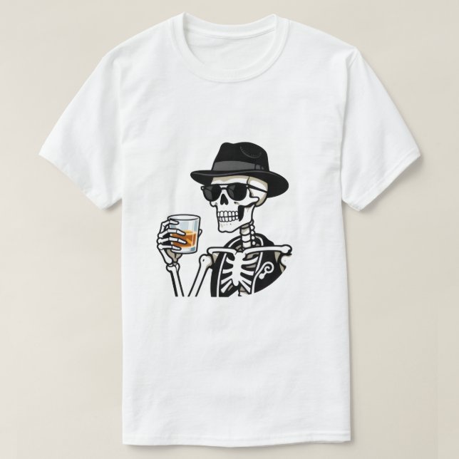 Camiseta esqueleto fumante (Frente do Design)