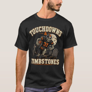 Camiseta Esqueleto Futebol Halloween Vintage Desgastado