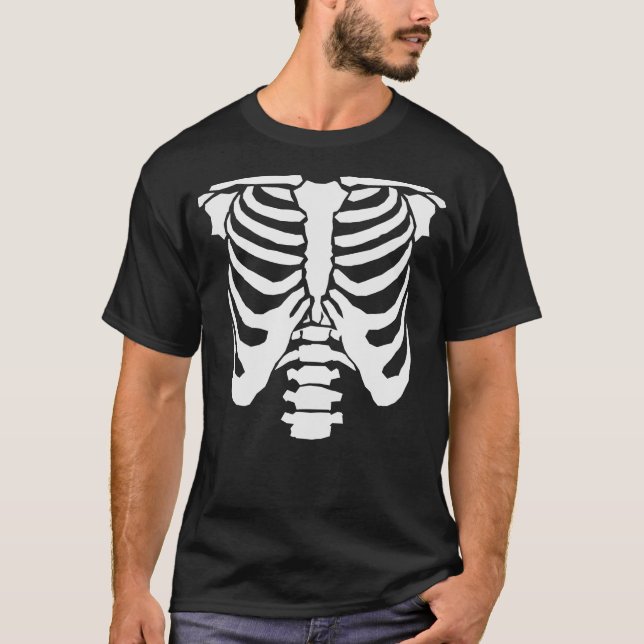 Camiseta ESQUELETO - Gaiola das costelas e espinal (Frente)