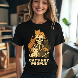 Camiseta Esqueleto Gato Engraçado - Cats Não Cotação Pessoa