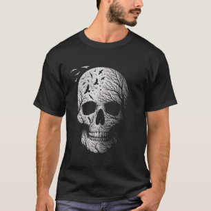 Camiseta Esqueleto Gótico Gráfico Horror Crânio Halloween T