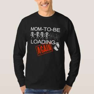 Camiseta esqueleto gravidez halloween mãe carregando espera