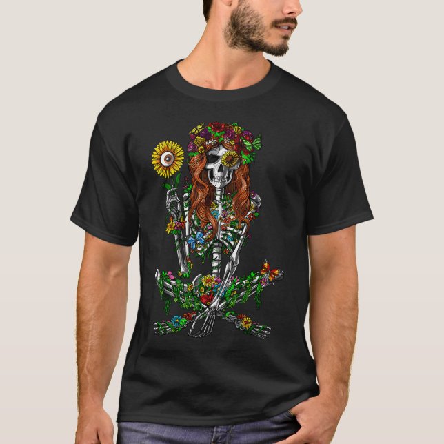 Camiseta Esqueleto Hippie (Frente)