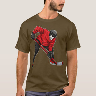 Camiseta Esqueleto Hóquei no gelo Stick de hóquei no gelo