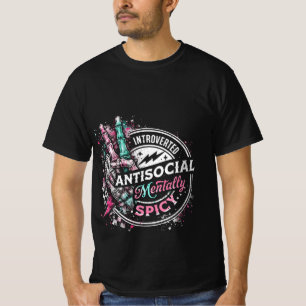 Camiseta Esqueleto Introvertido Antissocial Mentalmente Pic