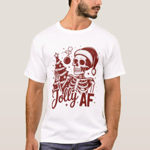 Camiseta Esqueleto Jolly Af Sarcástico Natal Sarcasmo Engra