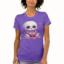 Esqueleto Kawaii Segurando Coração