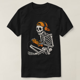 Camiseta Esqueleto Legal de Gamer com Fones de Ouvido – Div