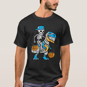 Camiseta Esqueleto Legal Dinossauro de Capuz Azul para Meni