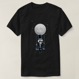 Camiseta Esqueleto Lua Balanço Banda de Rock and Roll Gif G