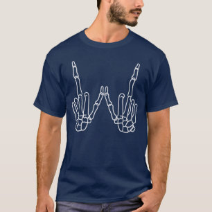 Camiseta Esqueleto Mão de Metal Punk Rock Grunge Gótico Got