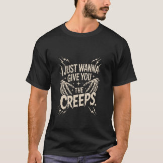 Camiseta Esqueleto Mãos Só Quero Dar Arrepios Em Você
