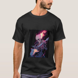 Camiseta esqueleto masculino de rocha flamejante