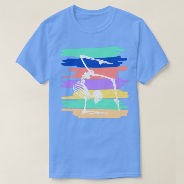 Camiseta Esqueleto meditante de ioga (Frente do Design)