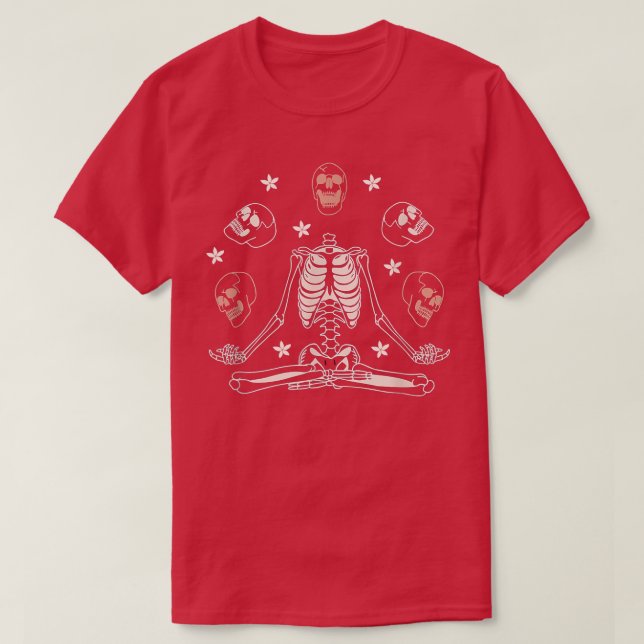 Camiseta Esqueleto Meditante, Yoga Skeleton T-Shirt (Frente do Design)