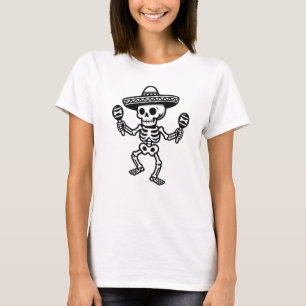 Camiseta Esqueleto Mexicano Dançando