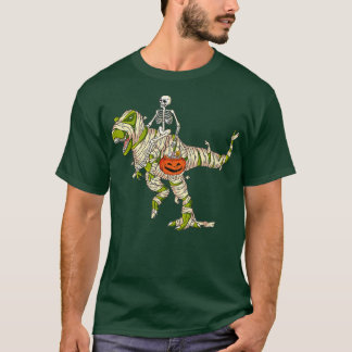 Camiseta esqueleto montando dinossauro da múmia para rex di