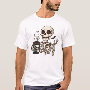 Camiseta Esqueleto Morto Antes do Café