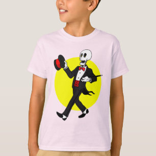 Camiseta Esqueleto no terno do smoking