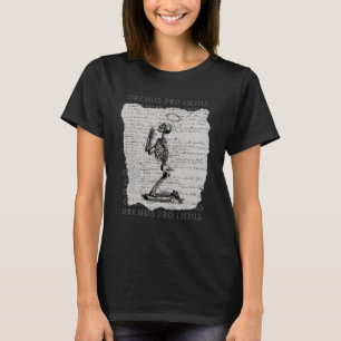 Camiseta Esqueleto Orando Oculto Gótico Grunge Sombrio Sata