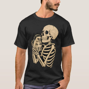 Camiseta Esqueleto ouriço Halloween Ossos Caveira Gótico An