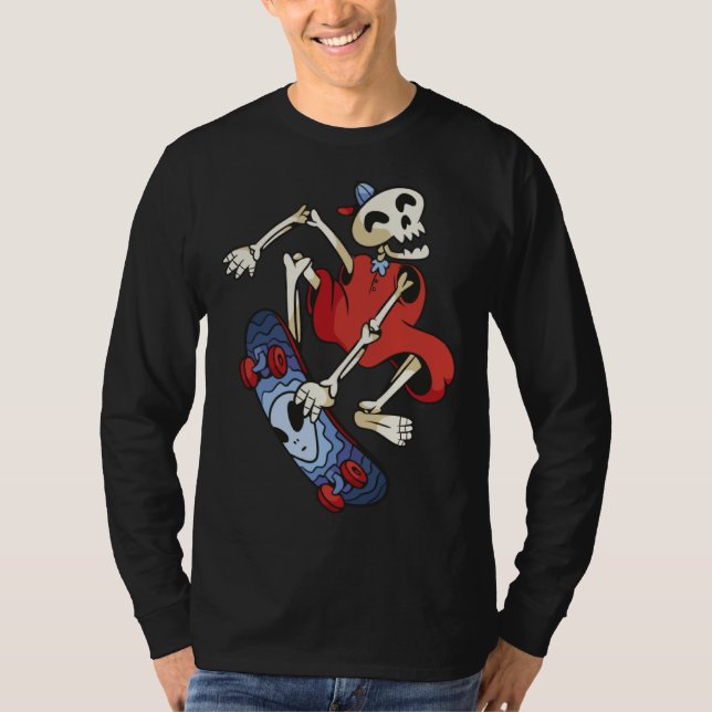 Camiseta Esqueleto Patinador de Skate (Frente)