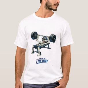 Camiseta Esqueleto Pesado Supino Engraçado Design de Fitnes