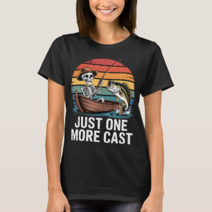 Camiseta Esqueleto Pescador Engraçado