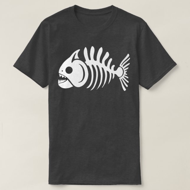 Camiseta Esqueleto Piranha  (Frente do Design)