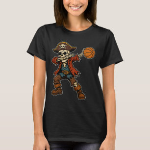 Camiseta Esqueleto Pirata Dabbing Crânio Halloween Pirata D