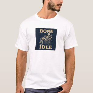 Camiseta Esqueleto Preguiçoso de Halloween no Estilo Retrô