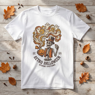Camiseta Esqueleto Retro de Halloween Poção Assustadora