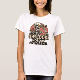 Camiseta Esqueleto Sarcástico Citação Divertida Humor