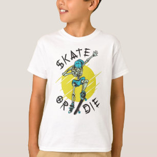 Camiseta Esqueleto Skatista Morra Patinando ou Morra